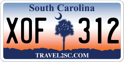 SC license plate XOF312