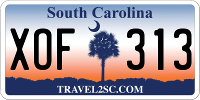 SC license plate XOF313
