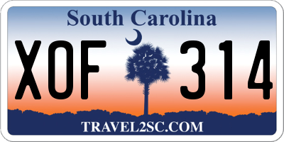 SC license plate XOF314