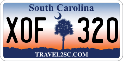 SC license plate XOF320