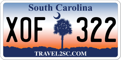 SC license plate XOF322