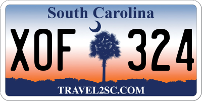 SC license plate XOF324