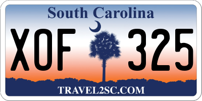 SC license plate XOF325