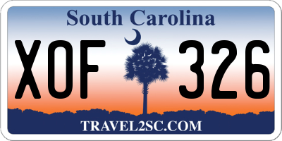 SC license plate XOF326
