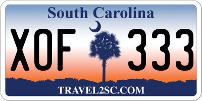 SC license plate XOF333