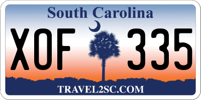 SC license plate XOF335