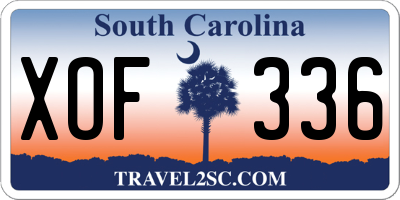 SC license plate XOF336
