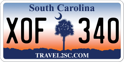 SC license plate XOF340
