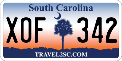 SC license plate XOF342