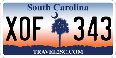 SC license plate XOF343