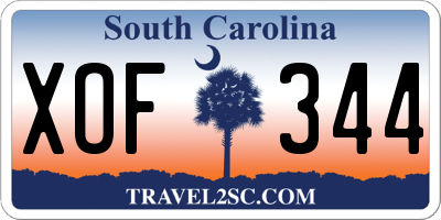 SC license plate XOF344