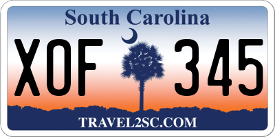 SC license plate XOF345