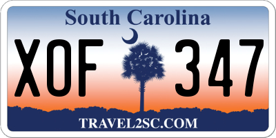 SC license plate XOF347