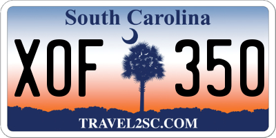 SC license plate XOF350