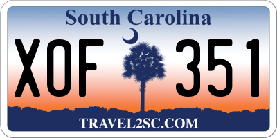 SC license plate XOF351