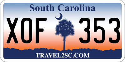 SC license plate XOF353