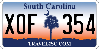 SC license plate XOF354