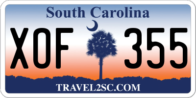 SC license plate XOF355