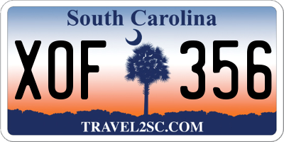 SC license plate XOF356