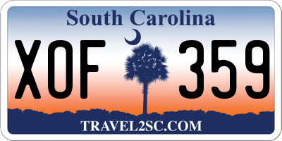 SC license plate XOF359