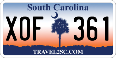 SC license plate XOF361