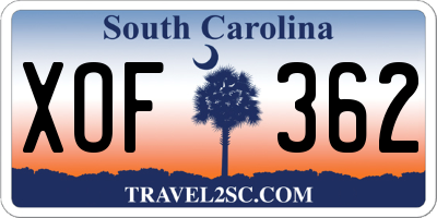 SC license plate XOF362