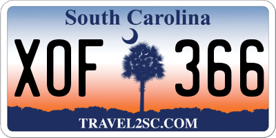 SC license plate XOF366
