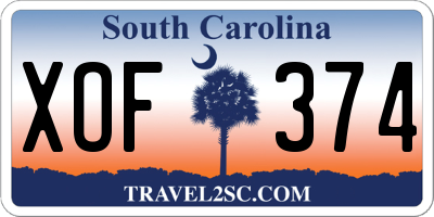 SC license plate XOF374
