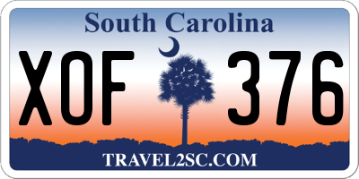 SC license plate XOF376