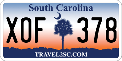 SC license plate XOF378