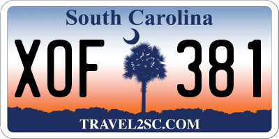 SC license plate XOF381