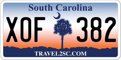 SC license plate XOF382