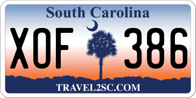 SC license plate XOF386