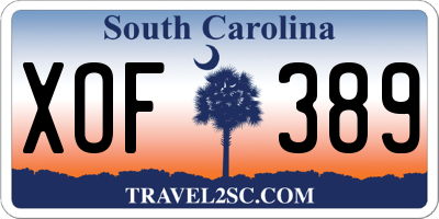 SC license plate XOF389