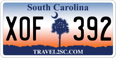SC license plate XOF392