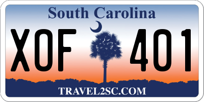 SC license plate XOF401