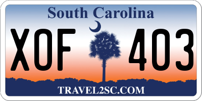 SC license plate XOF403