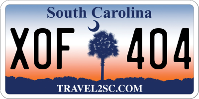 SC license plate XOF404