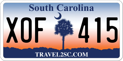 SC license plate XOF415