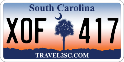 SC license plate XOF417