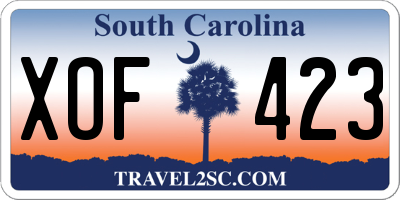 SC license plate XOF423