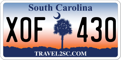 SC license plate XOF430