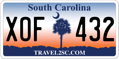 SC license plate XOF432