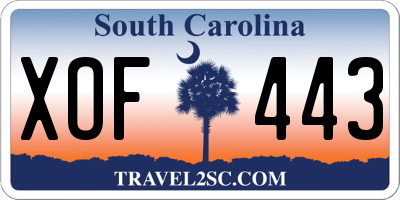 SC license plate XOF443