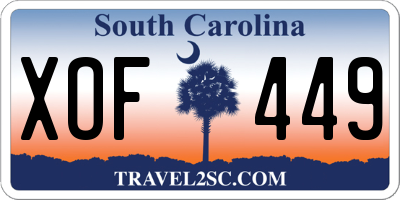 SC license plate XOF449