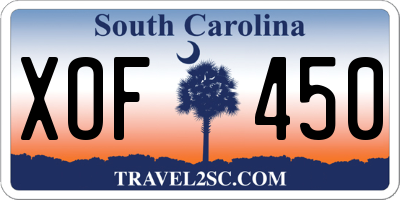 SC license plate XOF450