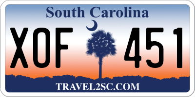 SC license plate XOF451