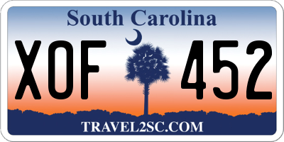 SC license plate XOF452