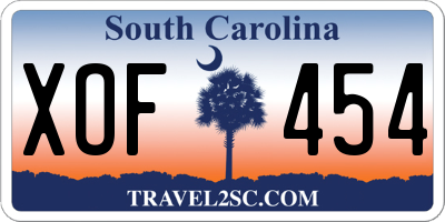 SC license plate XOF454