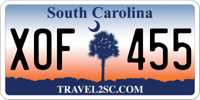 SC license plate XOF455